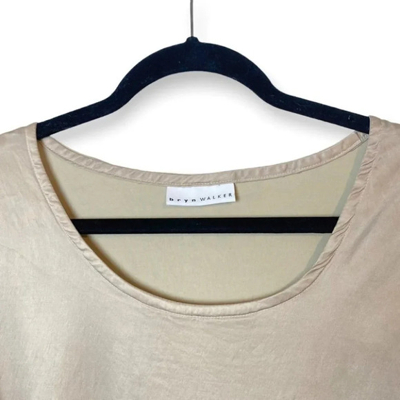 bryn Walker Beige  Asymmetrical 3/4 Sleeve Tunic Dress - Picture 9 of 12